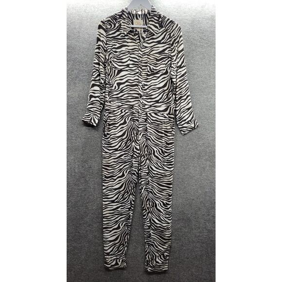 Chaser Pants - Chaser Jumpsuit Women's Small Black White Zebra Animal Print NWT